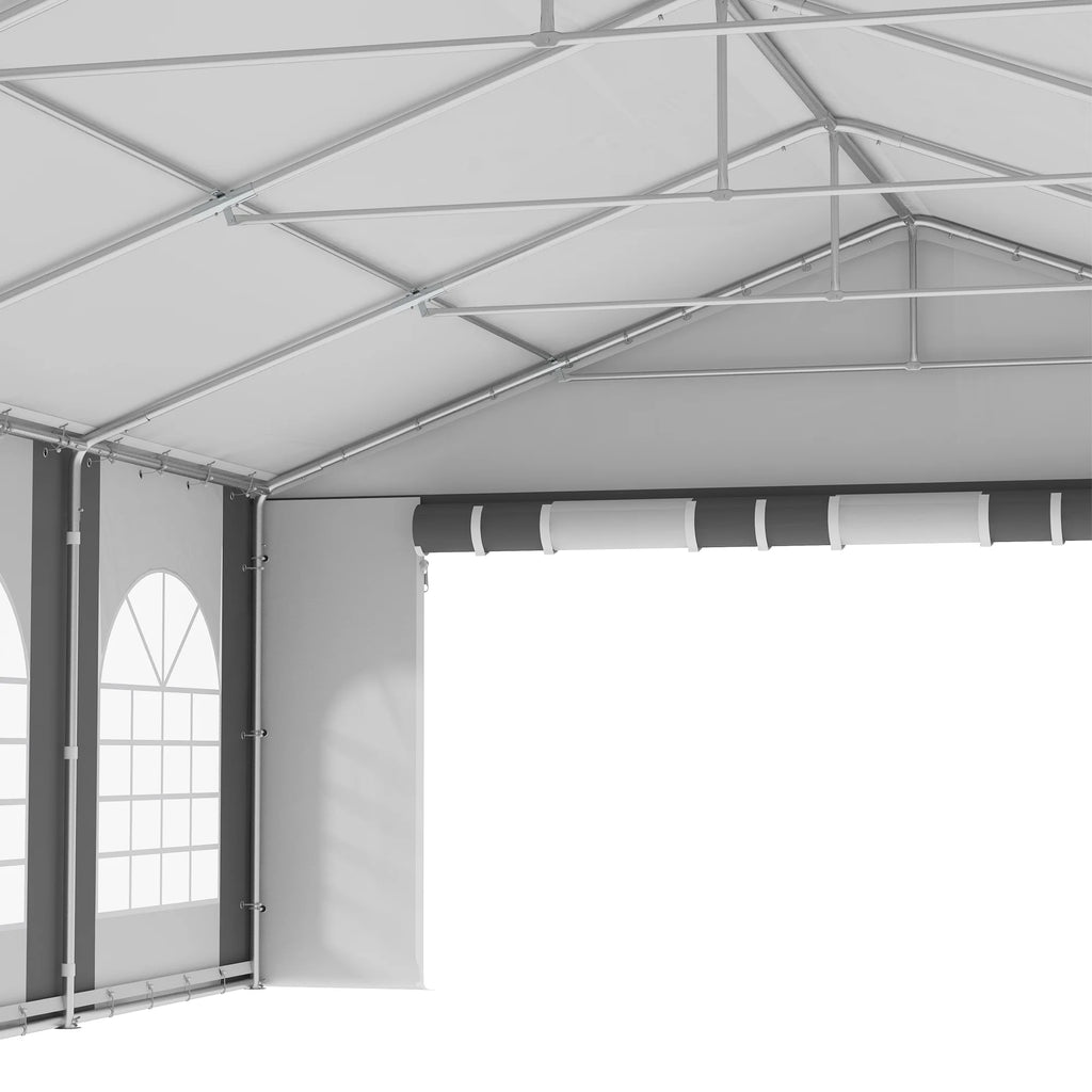 20' x 33' Heavy-duty Large Tent with Sidewalls, Gray F7370