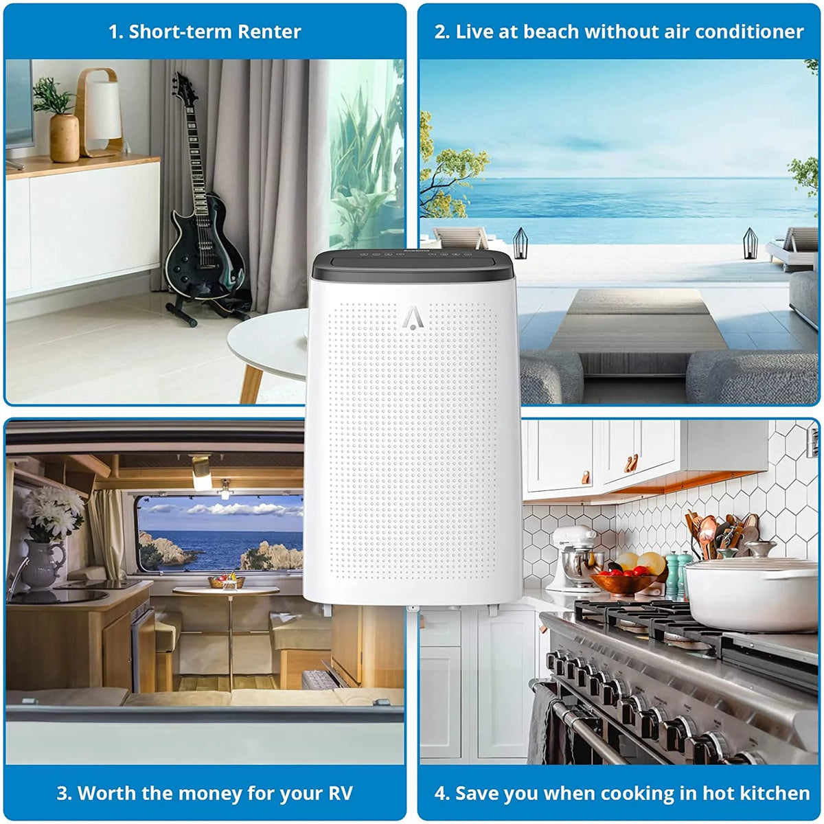Portable Air Conditioner 14,000 BTU with Remote Control Grey X839744