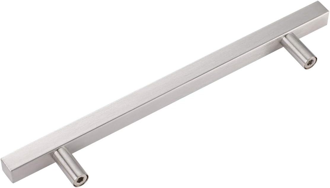Silver Brushed Nickel 5 Pack Cabinet Pulls 224mm Total Length L123