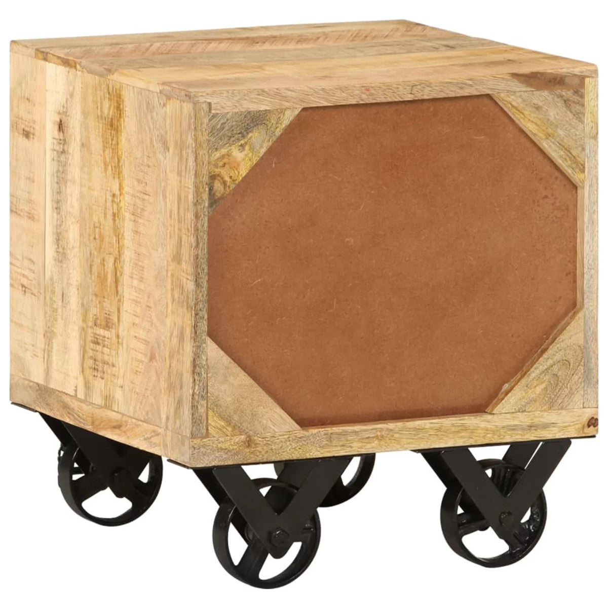 Solid Mango Wood Side Table with Drawer Wheels K324