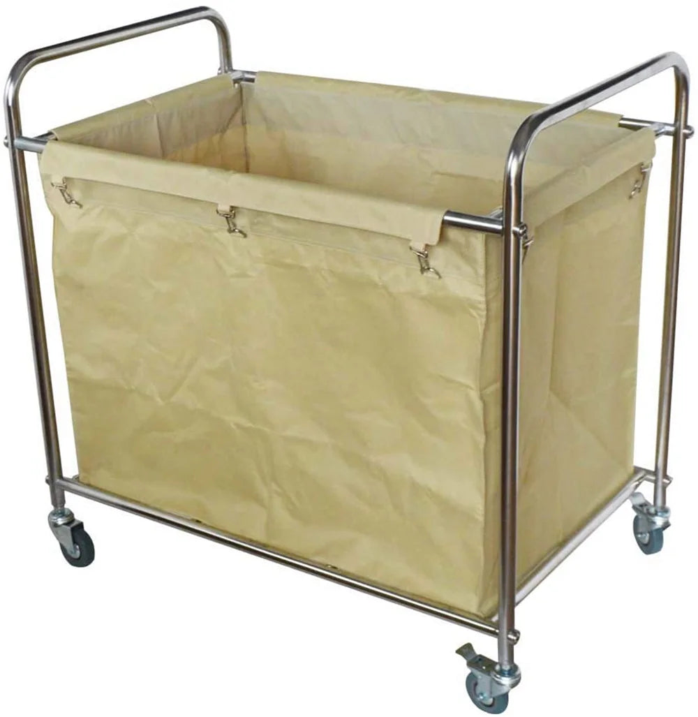 Laundry Sorter Cart with Removable Baskets Stainless Steel Frame Rolling Casters Q65365
