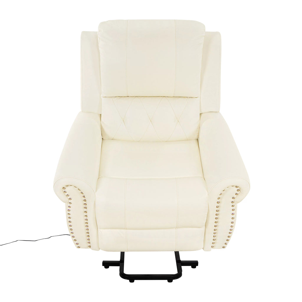 Oversized Leather Power Lift Recliner Chair with Footrest A302