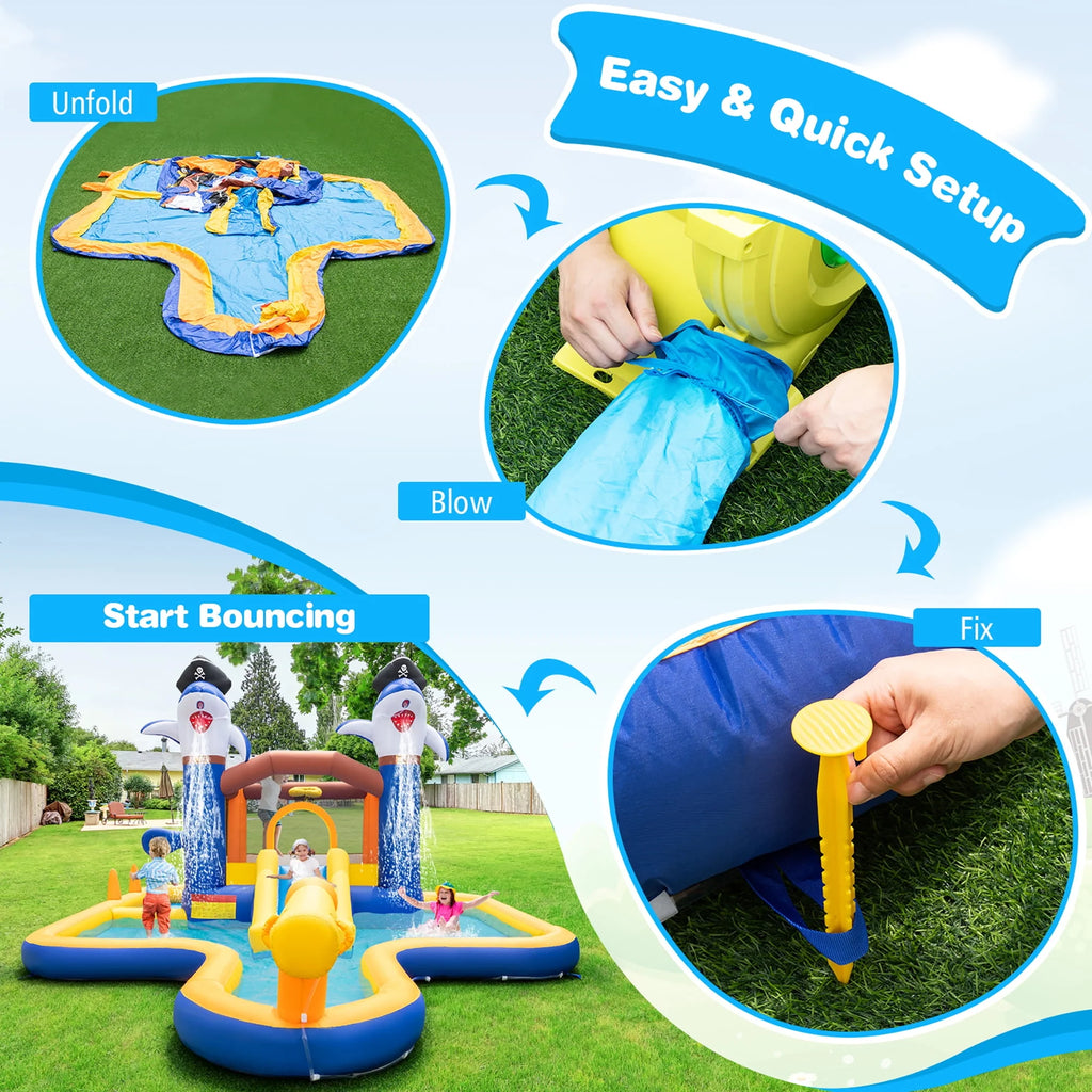 Inflatable Water Slide Park Bounce House Splash Pool T4223