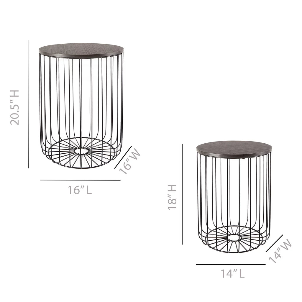 Set of 2 Walnut Finish Nesting Tables K968072