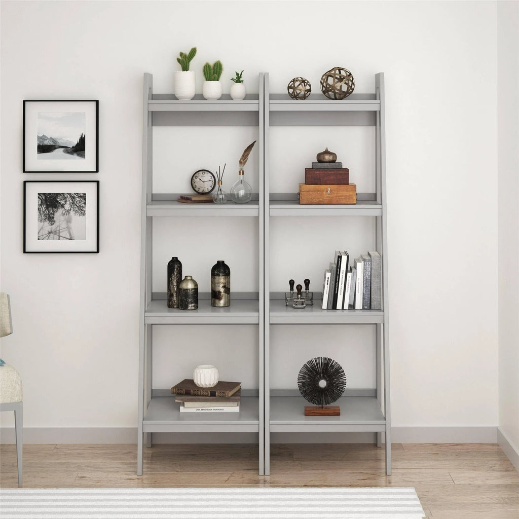4-Shelf Ladder Bookcase Set of 2 Q628