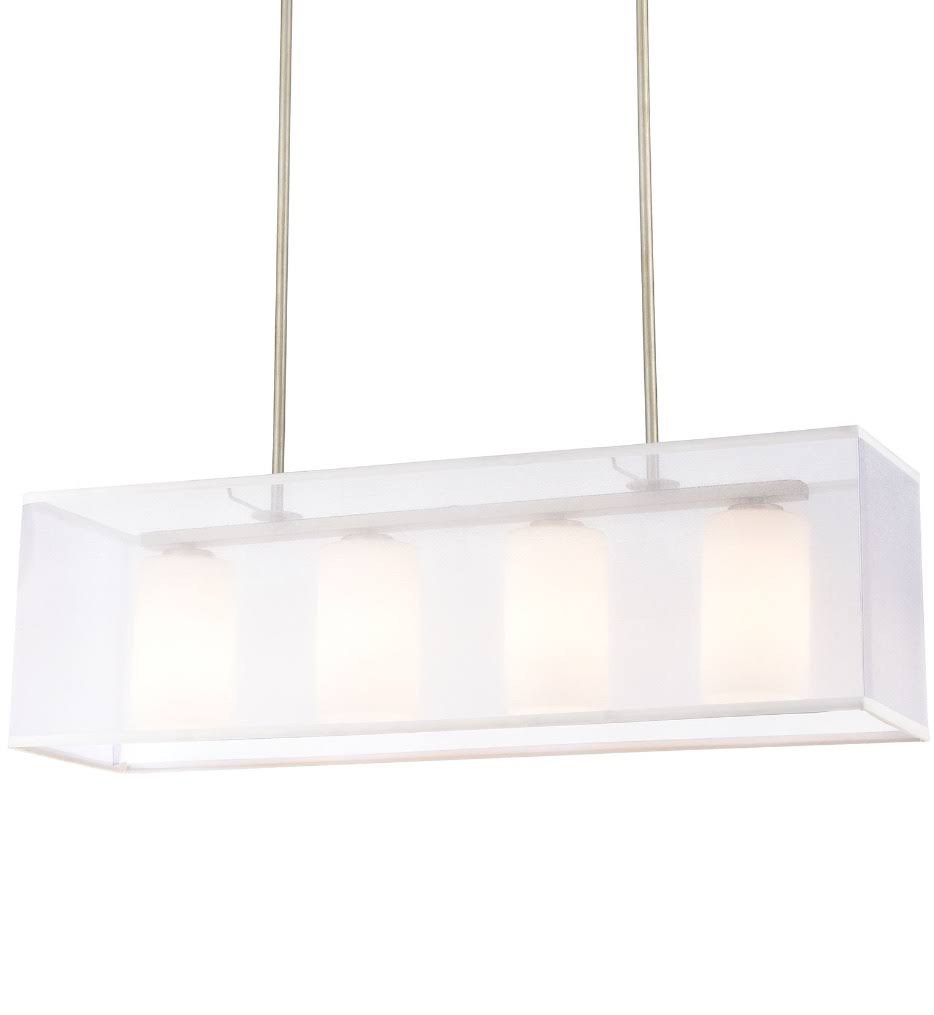 4-Light Island Light in Aged Silver with Frosted Glass Z475