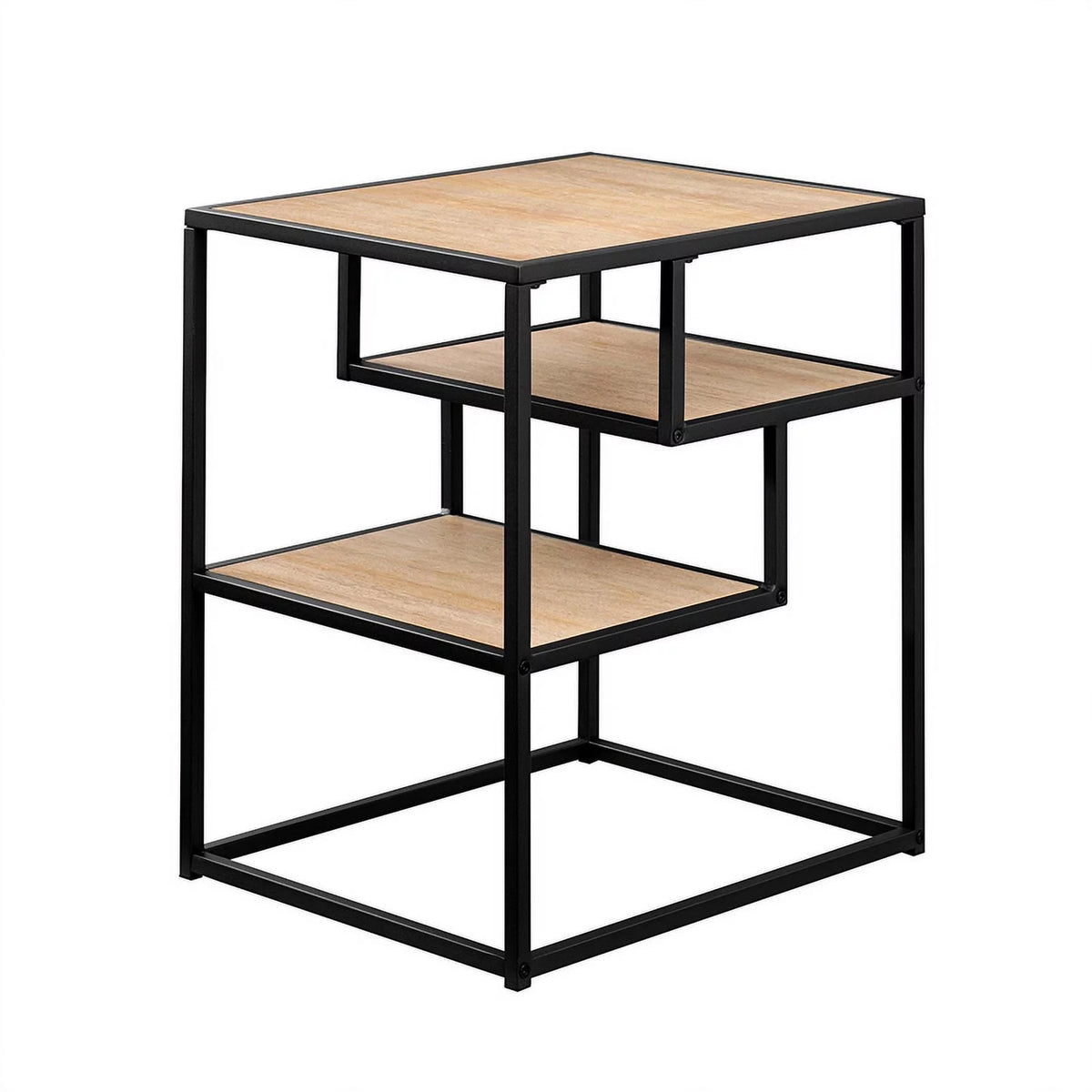 16" Metal and Wood Side Table L885442