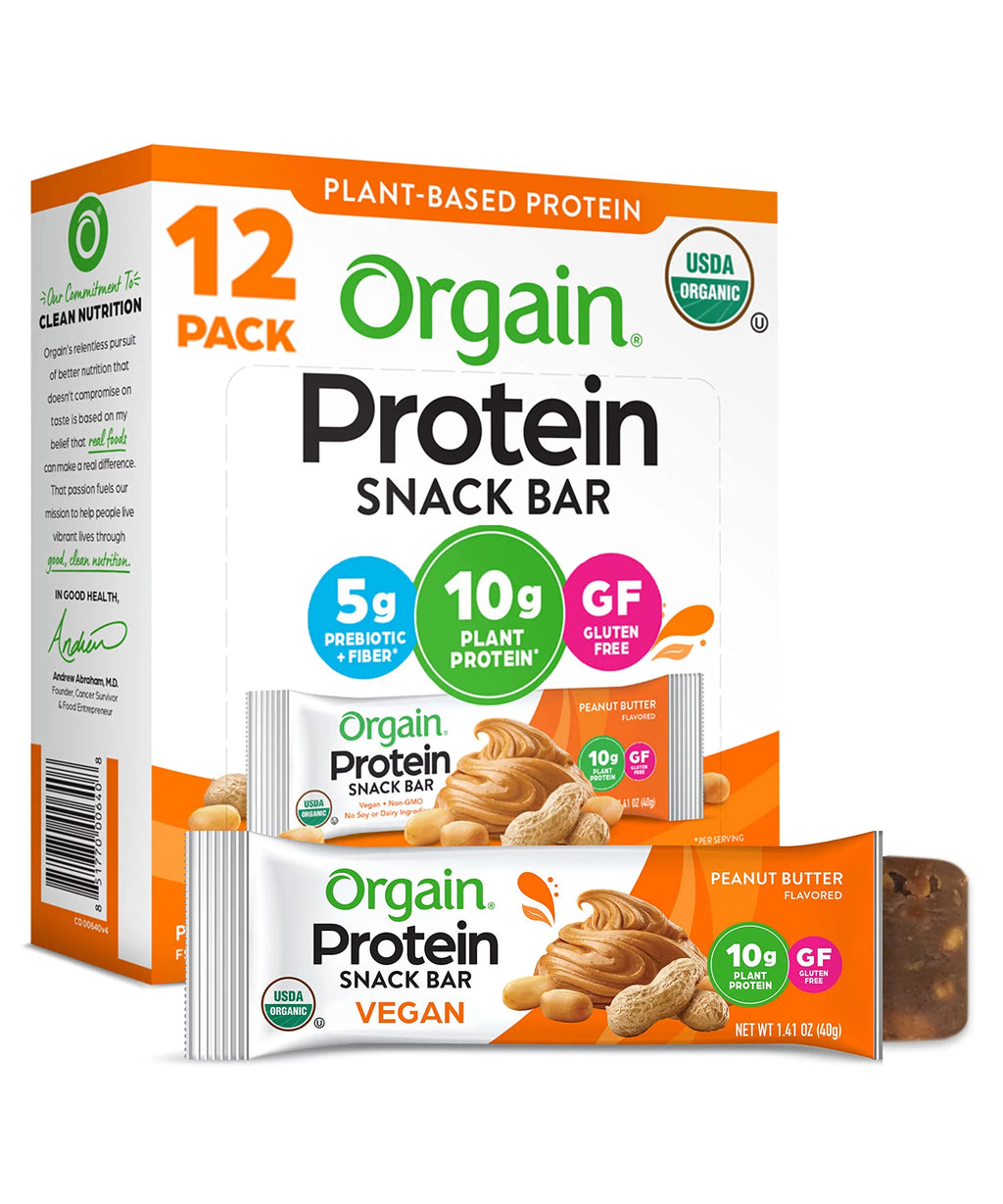 Organic Peanut Butter Vegan Gluten Free Protein Bar 12 Count A9809