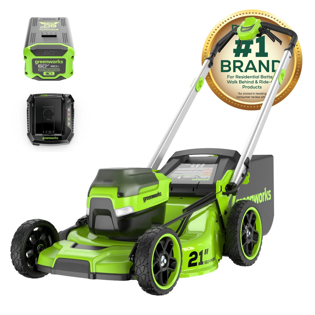 60V 21 Self Propelled Lawn Mower with 8.0 Ah Battery & Rapid Charger U415