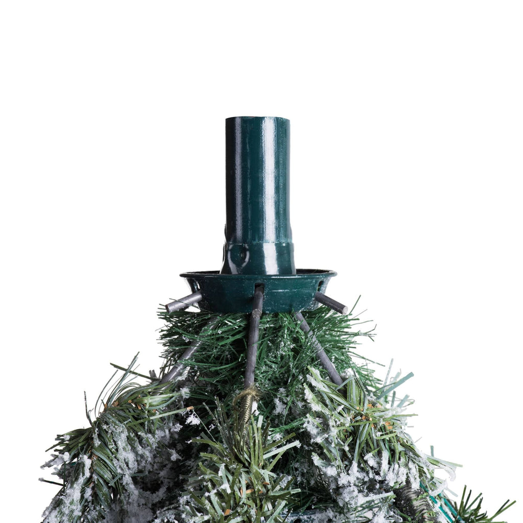 7.5 ft Flocked Alaskan Tree with 900 Warm White LED Lights T4549