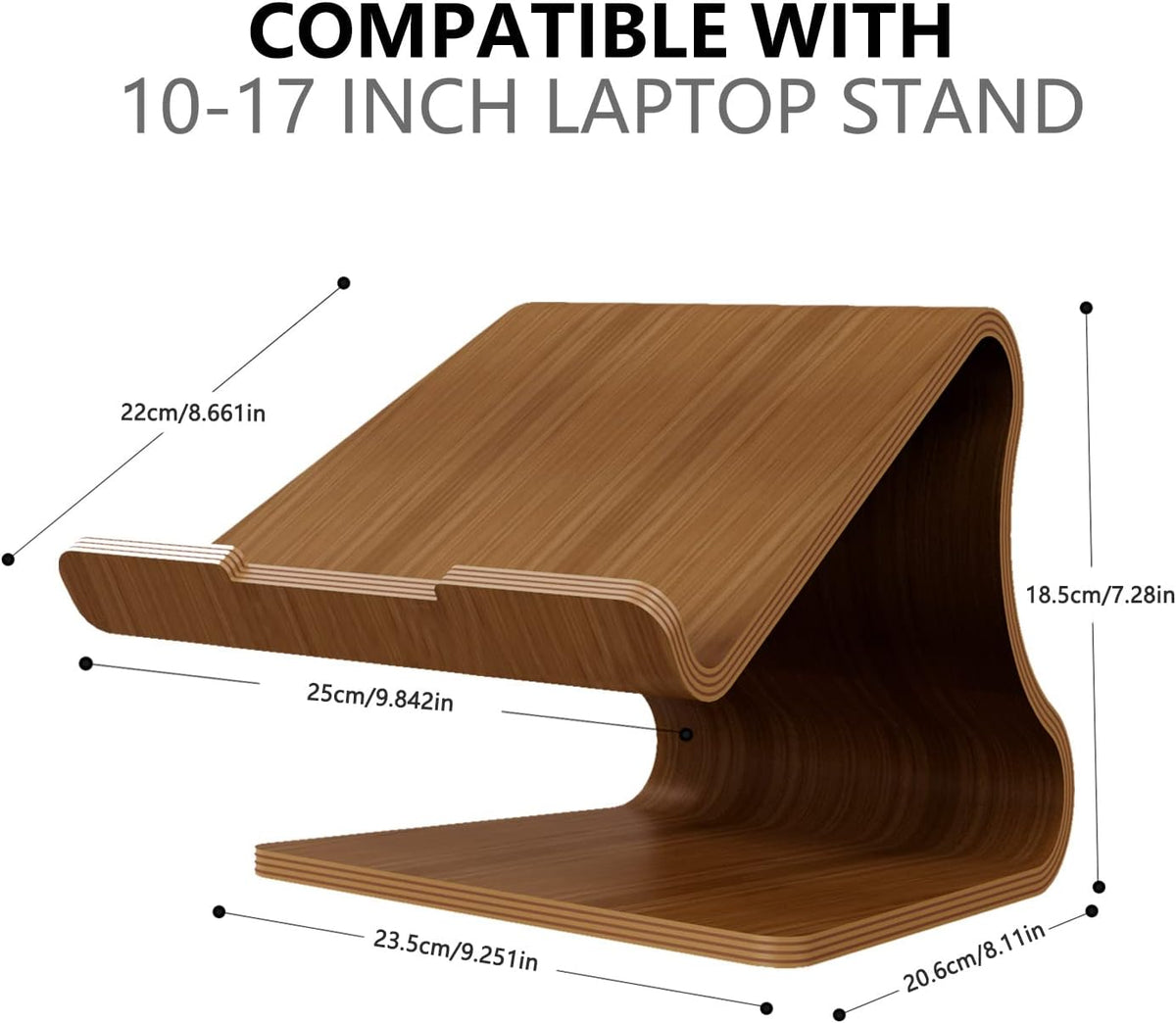 Wooden Laptop Stand, Walnut, Pack of 2 Q1849