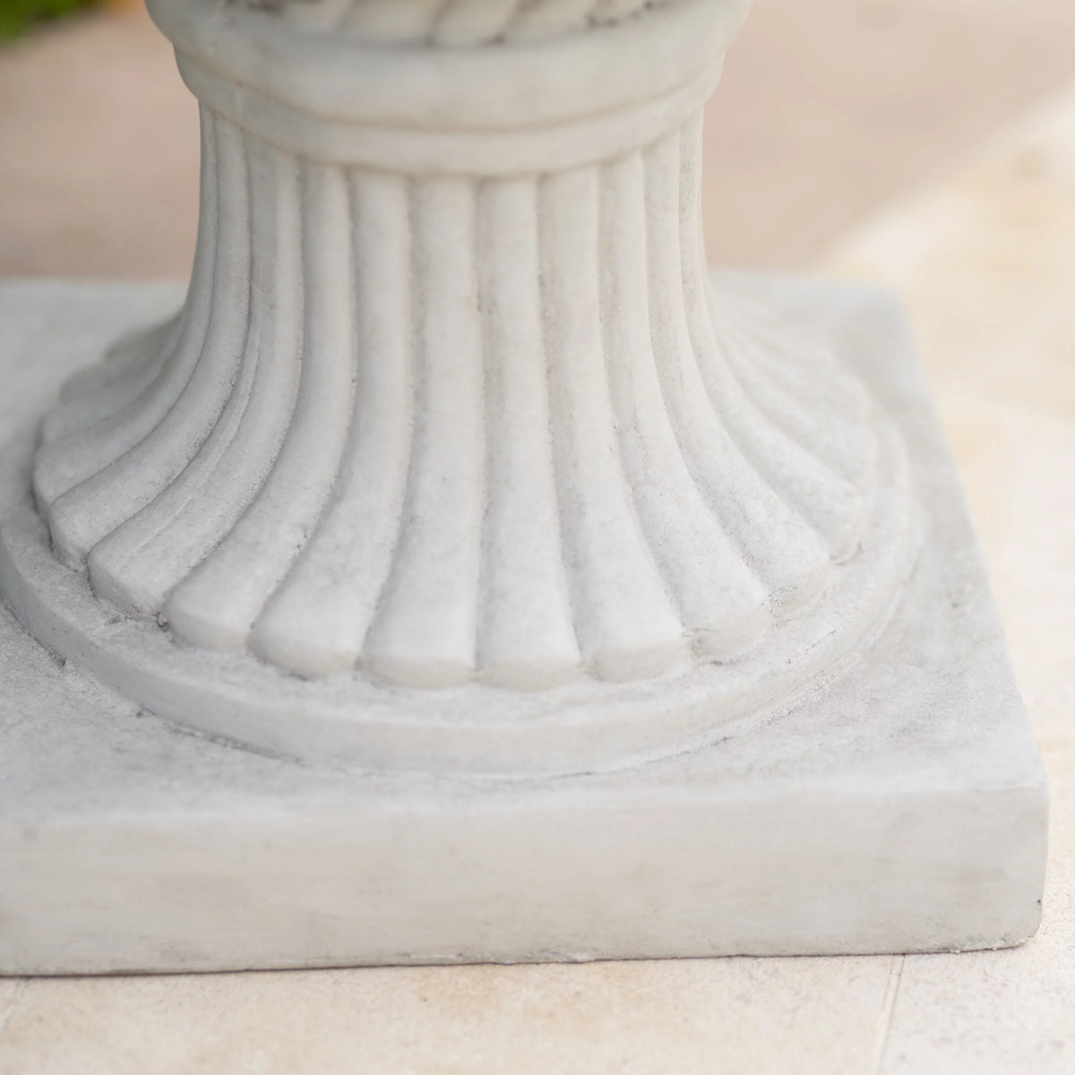 Antique White Concrete Urn Planter M215611