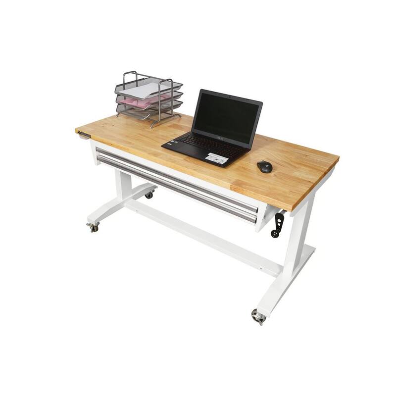 Adjustable Height Table, White N914674