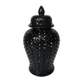 Black Cut-Out Clover Temple Jar G372