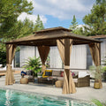 10'x13' Polycarbonate Double Roof Aluminum Hardtop Gazebo V995544