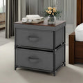 Grey Rustic Brown 2 Drawer Nightstand E86156