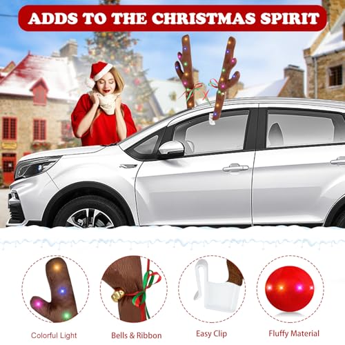 Car Reindeer Antlers & Nose with Lights D998