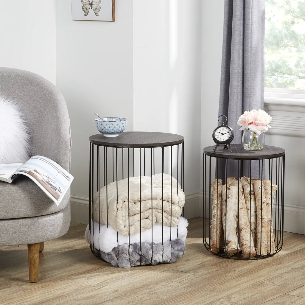 Set of 2 Walnut Finish Nesting Tables K968072