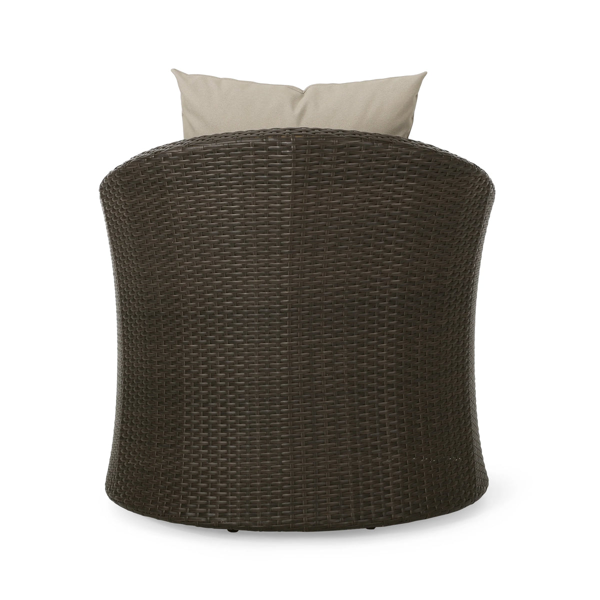 Mixed Brown and Mixed Khaki Wicker Swivel Club Chair N2052