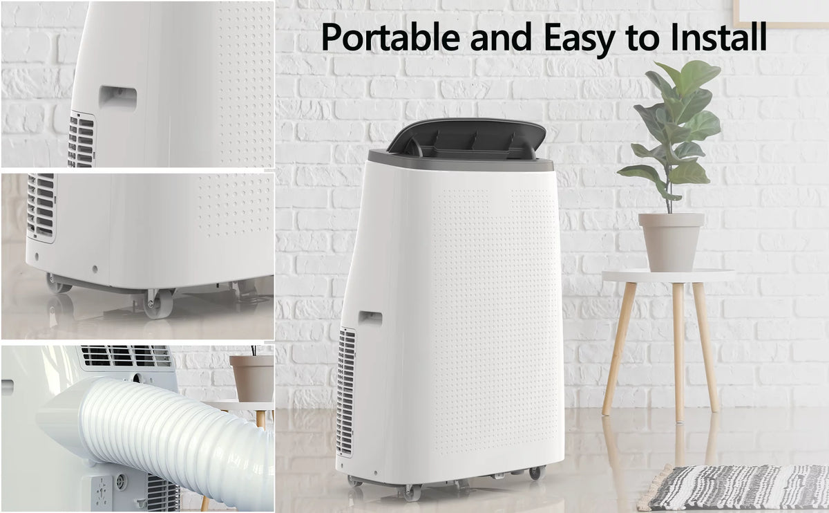 Portable Air Conditioner 14,000 BTU with Remote Control Grey X839744
