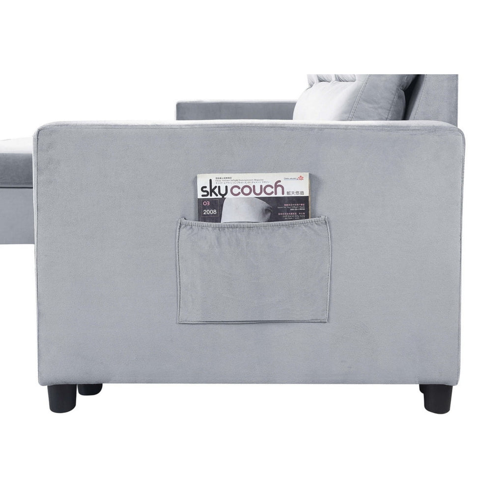 Gray Reversible Sleeper Sofa with Chaise B3987