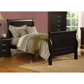 Black Full Size Sleigh Bed Frame with Headboard and Footboard Y892898