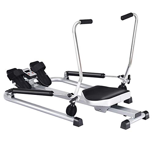 Hydraulic Rowing Machine with LCD Monitor and Adjustable Resistance N702530