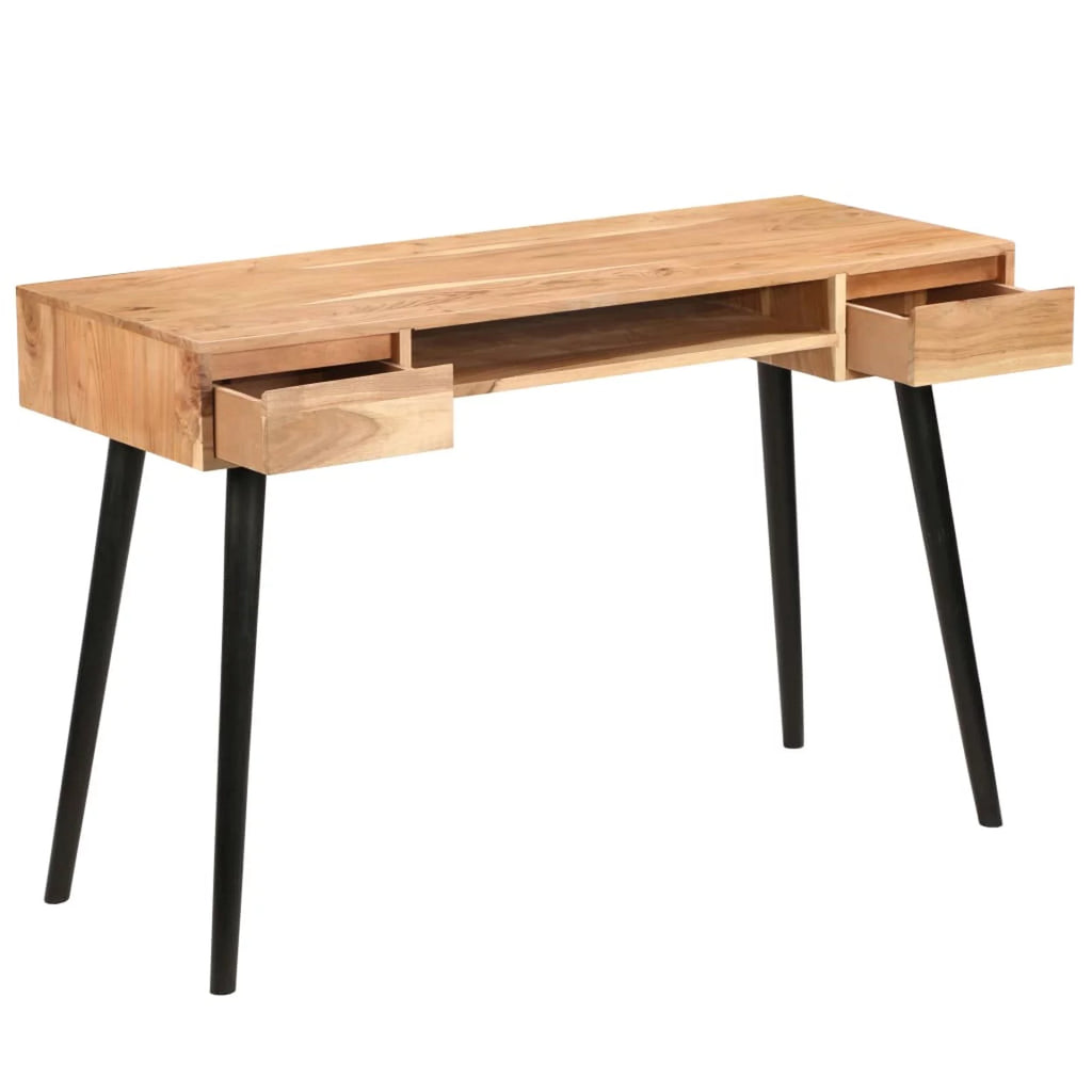 Acacia Wood Writing Table with 2 Drawers and 1 Shelf S470071