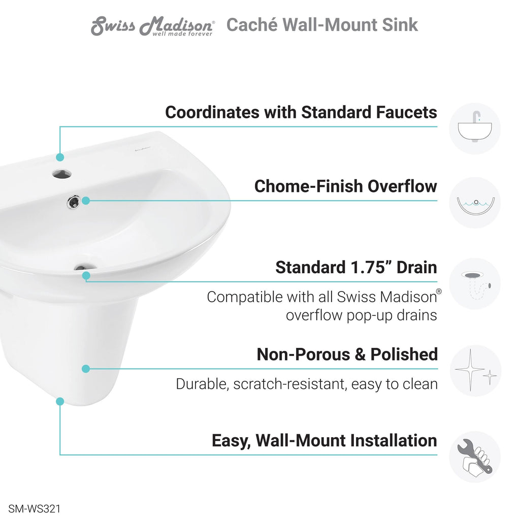 Glossy White Wall Mount Sink I285