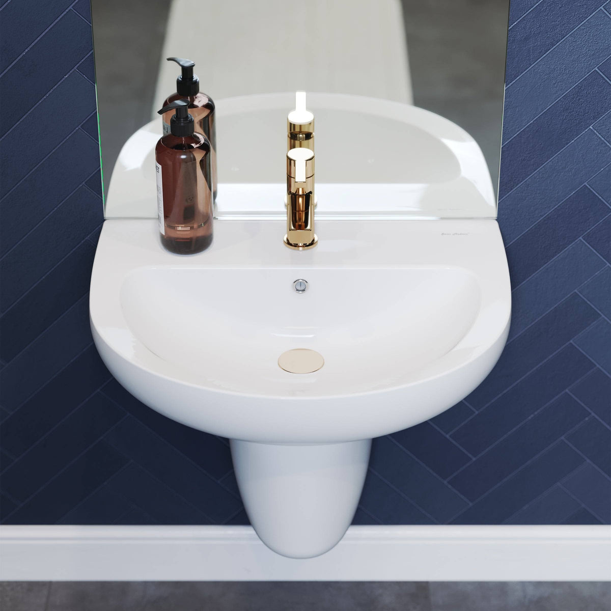 Glossy White Wall Mount Sink I285