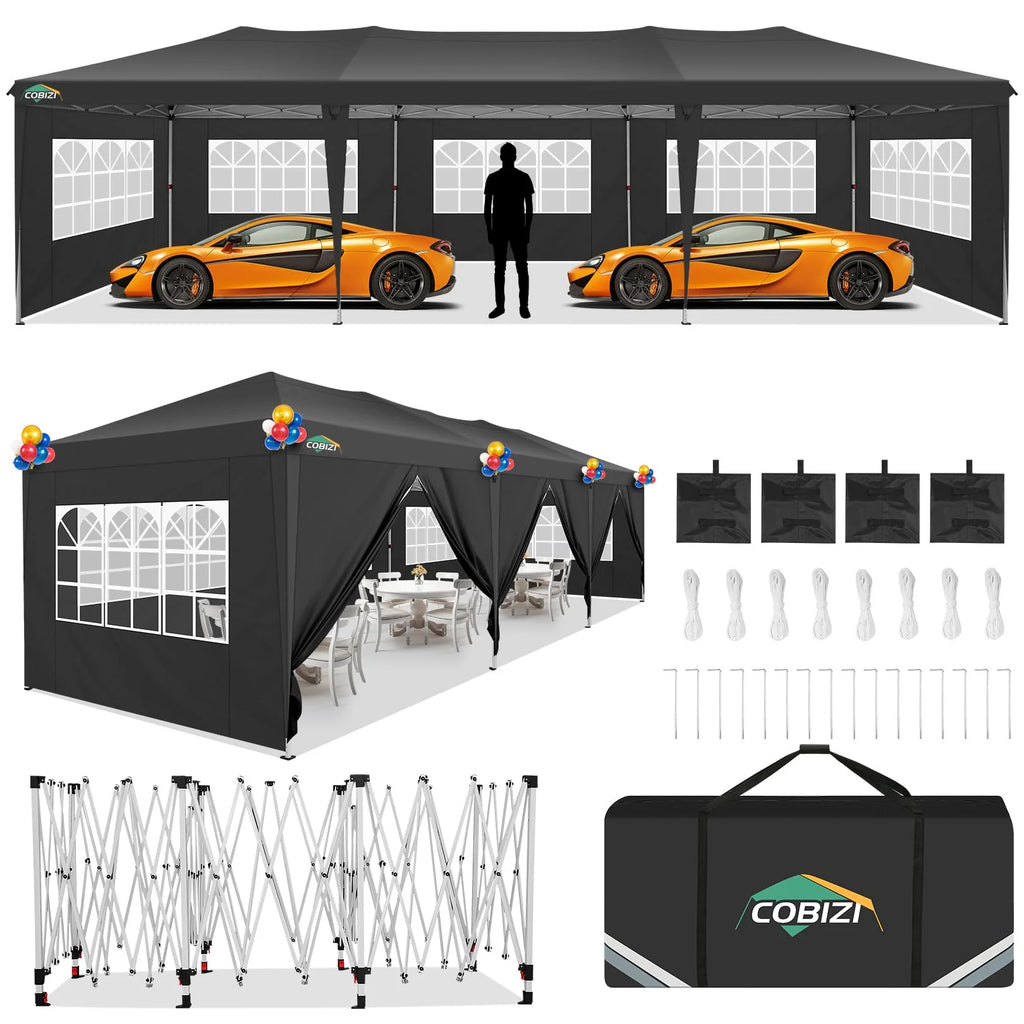 10x20 Pop up Canopy Tent with 6 Removable Sidewalls R961