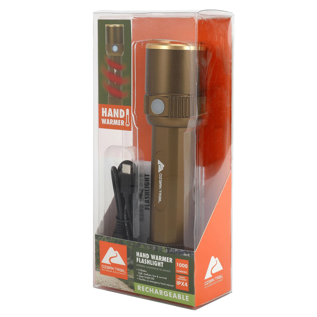 Rechargeable LED Flashlight with Power Bank and Hand Warmer, Green P389932