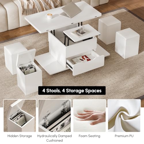 Black Lift-Top Coffee Table with Hidden Storage W4687