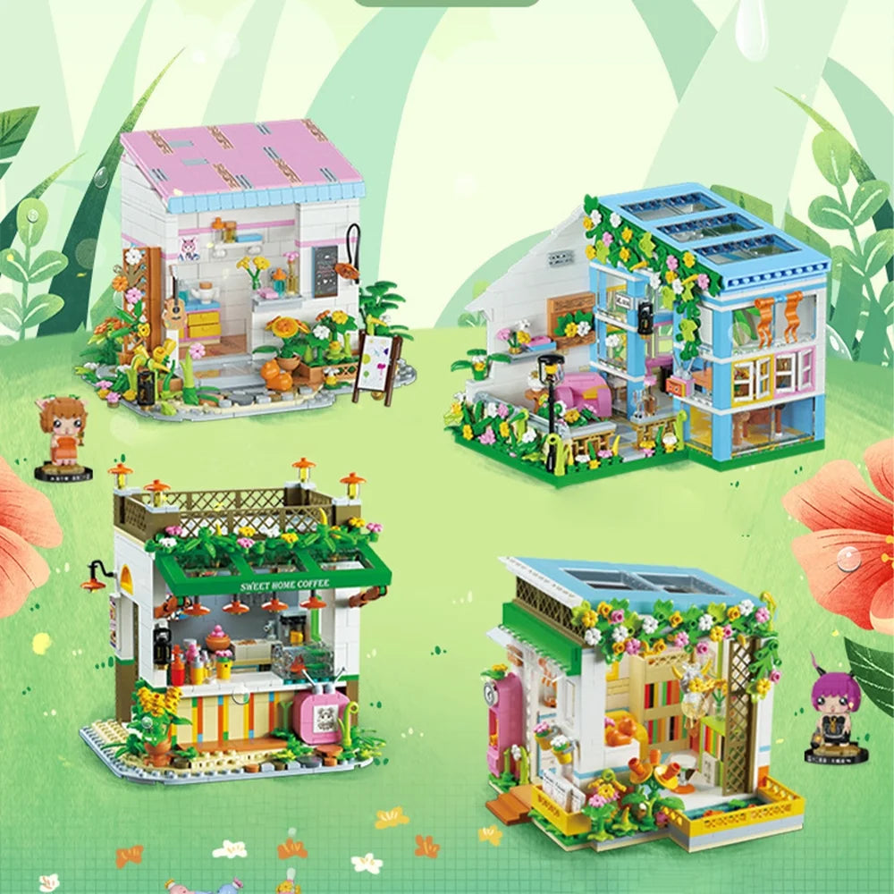 DIY Miniature Dollhouse Kit with Furniture and Flowers, 1:24 Scale K917778