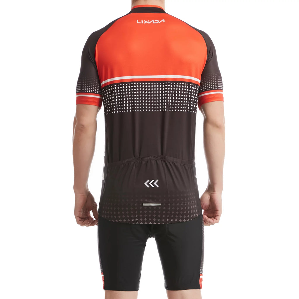 Breathable Quick-Dry Short Sleeve Cycling Jersey and Padded Shorts Set D935