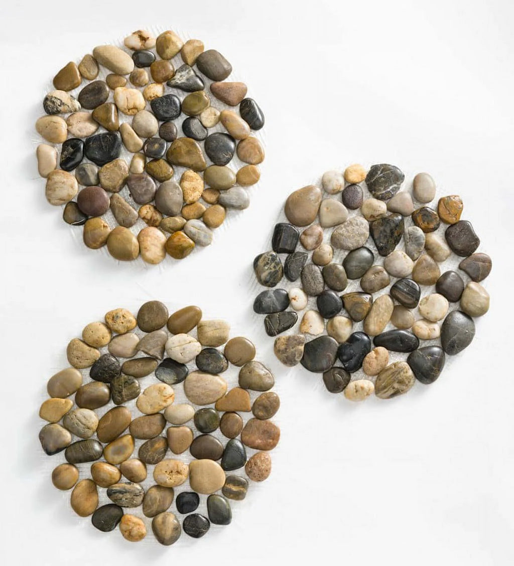 Set of 3 Natural River Rock Stepping Stones B99753