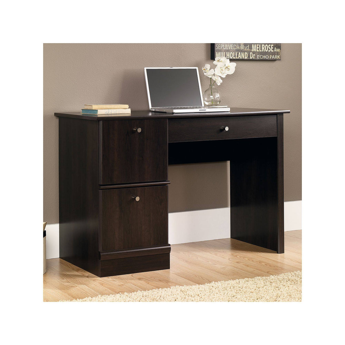 Computer Desk with Keyboard Tray in Cinnamon Cherry V2716