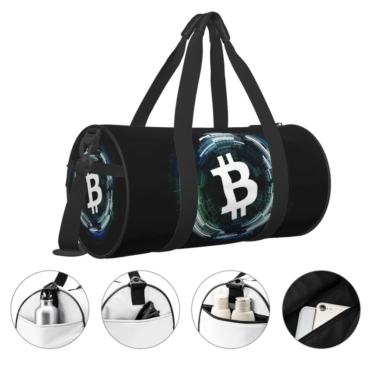 Cryptocurrency Blockchain Bitcoin Unisex Large Duffle Bag J7900