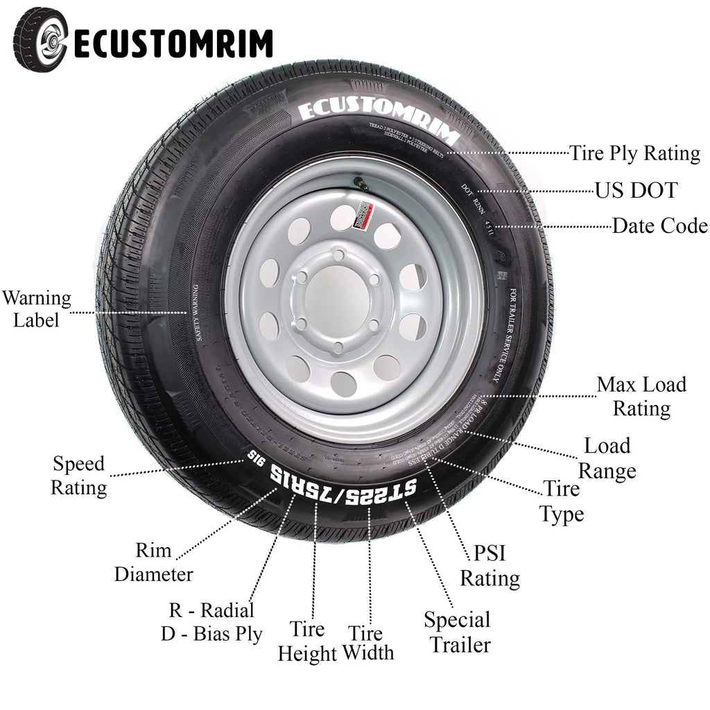 2-Pk Trailer Tire ST205/75R14 LRD U5460