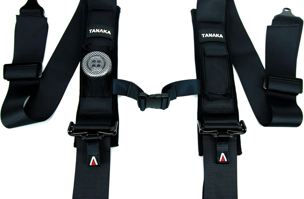 Black 5 Points Safety Harness Set with Shoulder Pads, Pack of 2 F8433