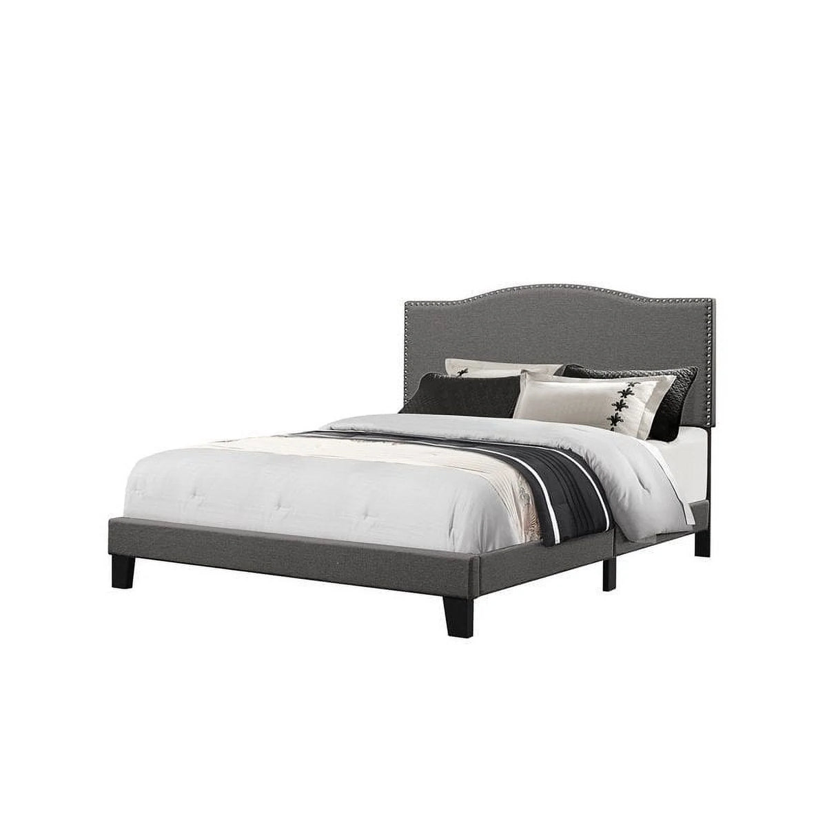 Upholstered Hardwood Queen Bed Y171