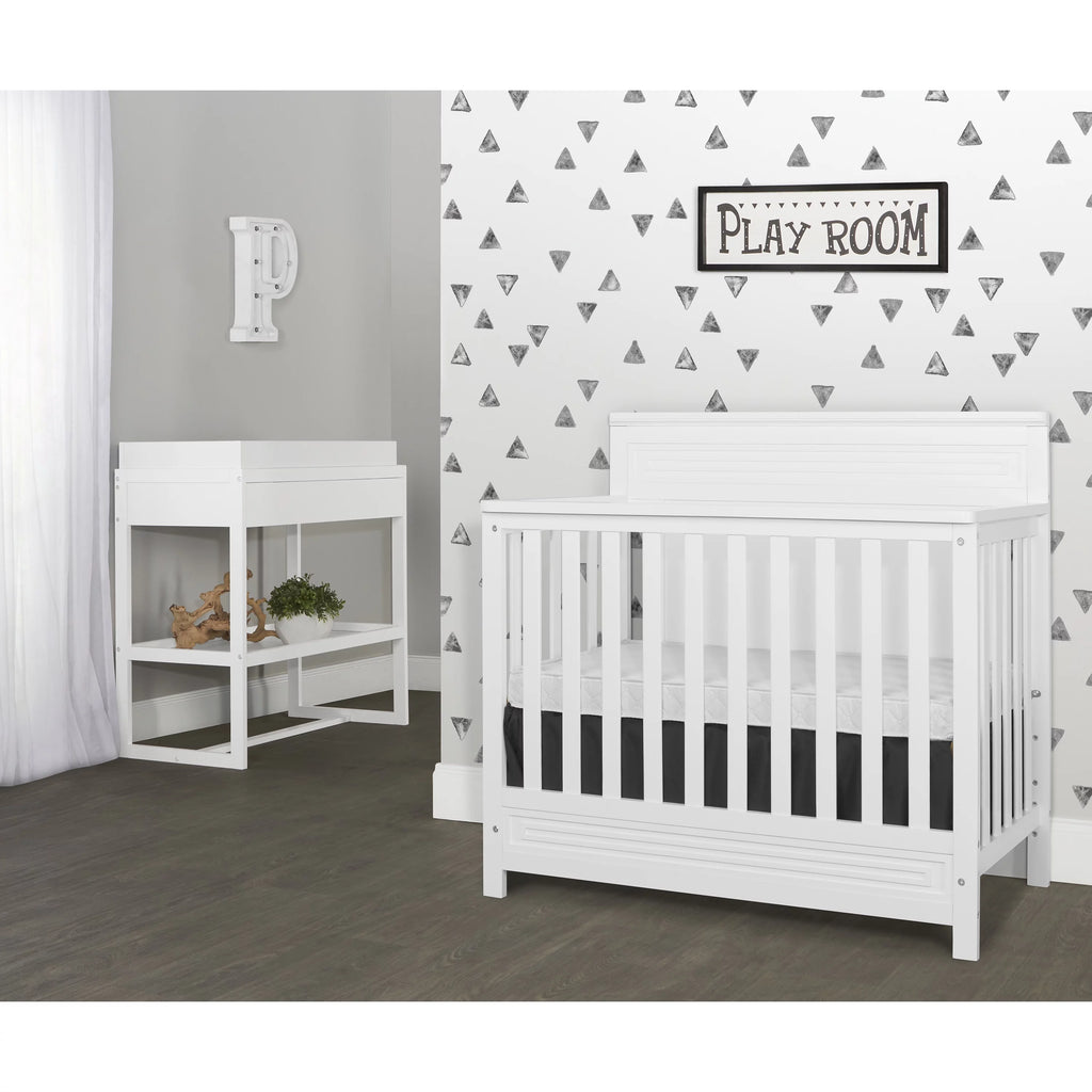White 4-in-1 Convertible Mini Crib P3028